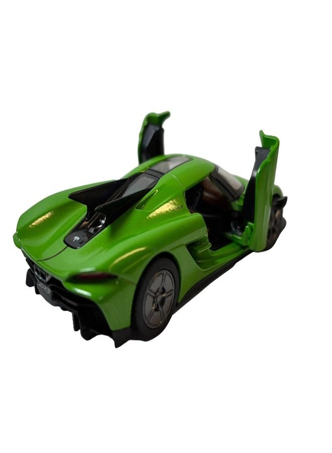 Mayatra's Kins mart 1:36 Scale Koenigsegg Jesko Absolut Diecast Metal Toy Car (Green) - Pull Back Sports Hypercar Model with Opening Doors for Kids & Collectors - Image 2